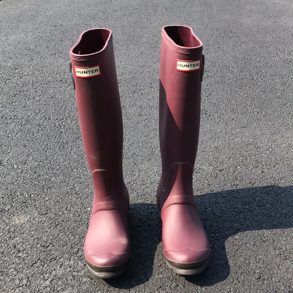 Tall Plum Hunter Boots